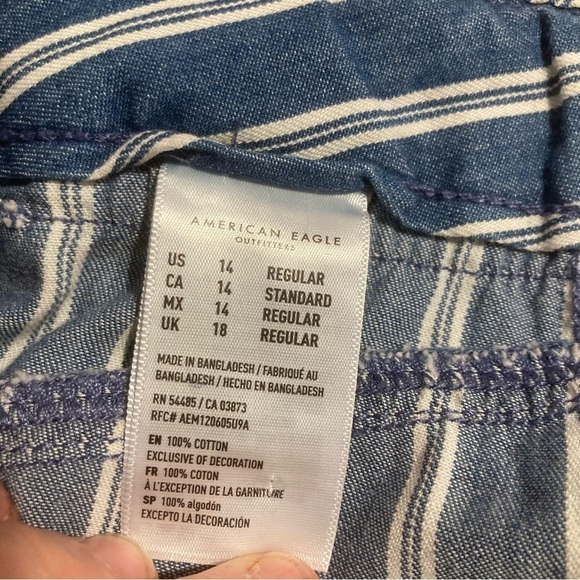 AMERICAN EAGLE Sz 14 Wide Leg Striped Comfort Pants with Pockets and Drawstring - Picture 13 of 13